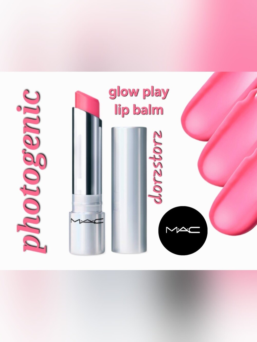 MAC Tendertalk Lip Balm • PHOTOGENIC• Pink Balm • .11 oz • New in box •Soft Glam